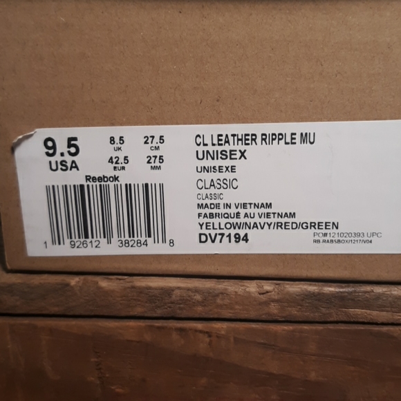 Reebok Classic CL LeatherRippleMU Unisex US9½NWT - Picture 7 of 8